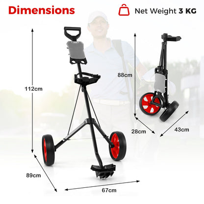 Foldable 2 Wheels Foldable Golf Cart with Scoreboard