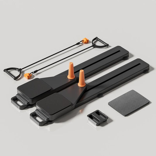 Ultimate Multi-Functional Split-Style Detachable Pilates Abdominal Board, Split Abs Slide Roller Board, Simulated Skiing, Abdominal, Leg and Core Strength Training Equipment, Home Pilates Reformer with Knee Mat for Home Gym Core & Ab Strength Training