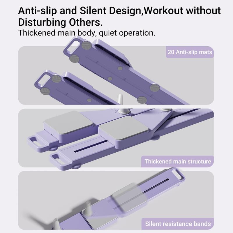 Ultimate Multi-Functional Split-Style Detachable Pilates Abdominal Board, Split Abs Slide Roller Board, Simulated Skiing, Abdominal, Leg and Core Strength Training Equipment, Home Pilates Reformer with Knee Mat for Home Gym Core & Ab Strength Training