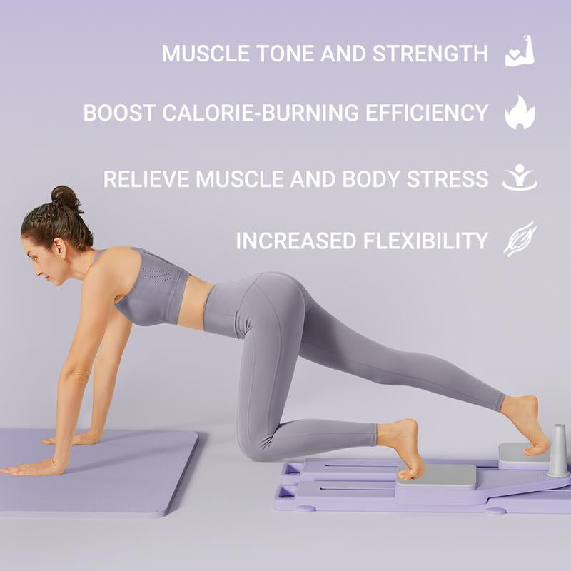 Ultimate Multi-Functional Split-Style Detachable Pilates Abdominal Board, Split Abs Slide Roller Board, Simulated Skiing, Abdominal, Leg and Core Strength Training Equipment, Home Pilates Reformer with Knee Mat for Home Gym Core & Ab Strength Training