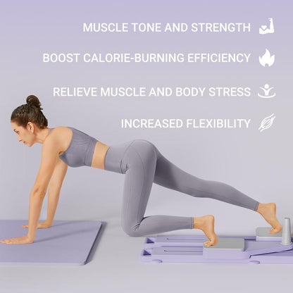 Ultimate Multi-Functional Split-Style Detachable Pilates Abdominal Board, Split Abs Slide Roller Board, Simulated Skiing, Abdominal, Leg and Core Strength Training Equipment, Home Pilates Reformer with Knee Mat for Home Gym Core & Ab Strength Training