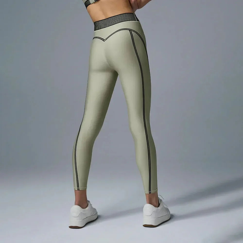 AL Slim Women'S Yoga Set Air Lift High Waist 7/8 Line up Legging Bra with Pads Fit Comfortable Fitness Set Outdoor Legging