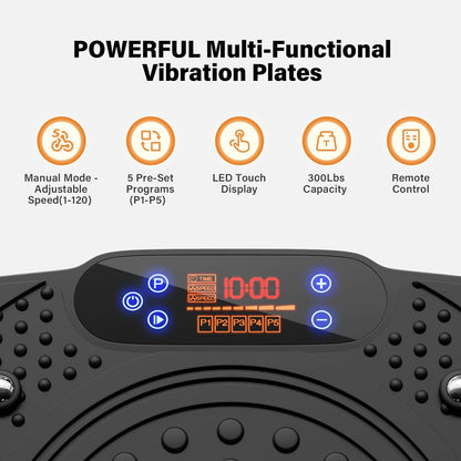 Vibration Plate Exercise Machine:  Weight Loss and Lymphatic Drainage Vibrating Plates, Whole Body Workout Sculpting Platform for Home Fitness Fat Burner for Women Men