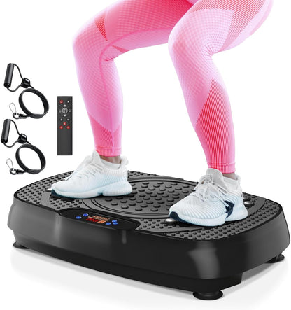Vibration Plate Exercise Machine:  Weight Loss and Lymphatic Drainage Vibrating Plates, Whole Body Workout Sculpting Platform for Home Fitness Fat Burner for Women Men