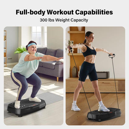 Vibration Plate Exercise Machine:  Weight Loss and Lymphatic Drainage Vibrating Plates, Whole Body Workout Sculpting Platform for Home Fitness Fat Burner for Women Men