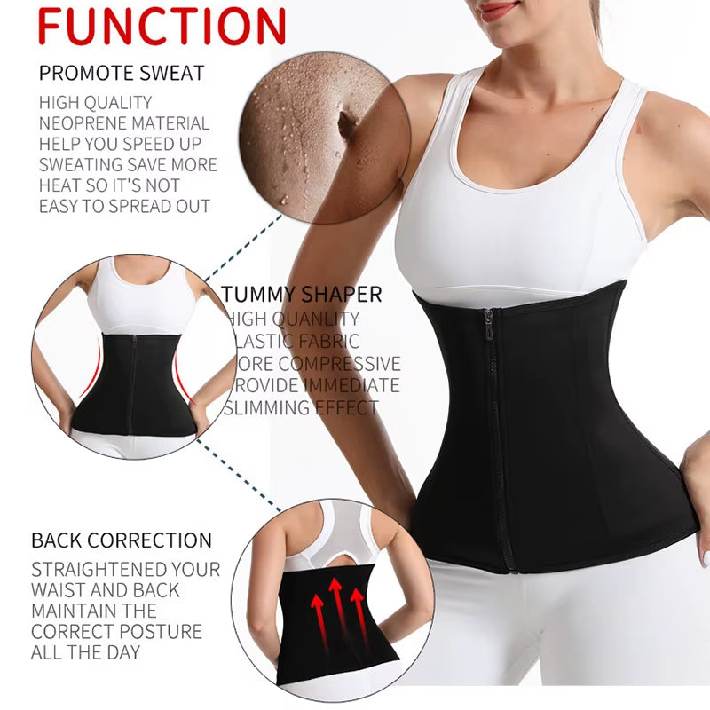 Women Waist Trainer Trimmer Corset Sweat Belly Band Sports Girdle Sauna Suit Waist Trimmer Sweat Bands for Stomach