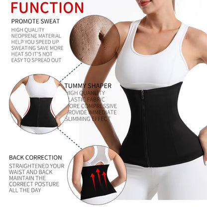 Women Waist Trainer Trimmer Corset Sweat Belly Band Sports Girdle Sauna Suit Waist Trimmer Sweat Bands for Stomach