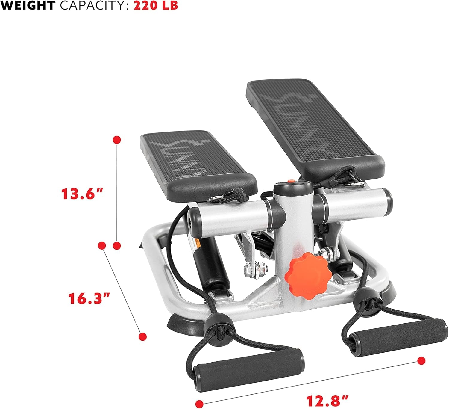 Mini Steppers for Exercise at Home, Stair Step Workout Machine, Full Body Cardio Equipment, with Optional Free Sunnyfit App Connection and Resistance Band