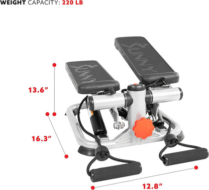 Mini Steppers for Exercise at Home, Stair Step Workout Machine, Full Body Cardio Equipment, with Optional Free Sunnyfit App Connection and Resistance Band
