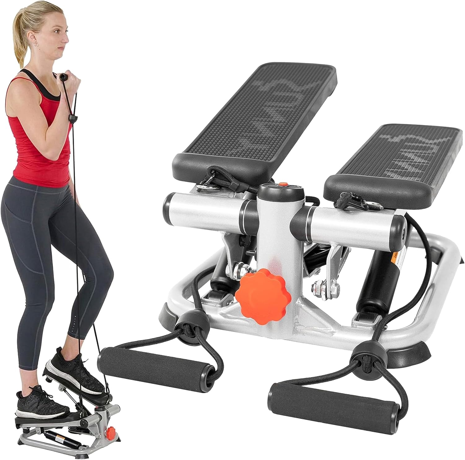 Mini Steppers for Exercise at Home, Stair Step Workout Machine, Full Body Cardio Equipment, with Optional Free Sunnyfit App Connection and Resistance Band