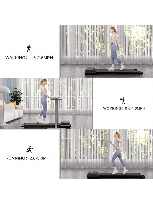 2024 Newest Smart Walking Pad Treadmill, under Desk Treadmill for Home Office, Quiet Portable Black Walking Treadmill with 2.5 , 265 Lbs Capacity