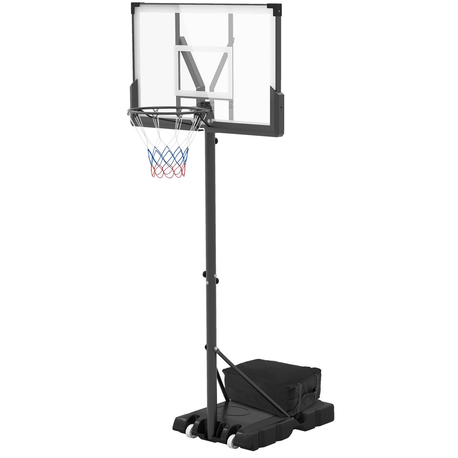 225CM-305CM Adjustable Basketball Hoop with 110CM Shatterproof Backboard