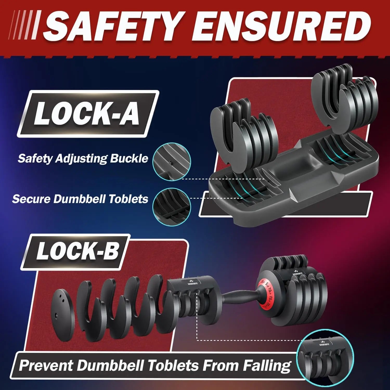 Adjustable Dumbbells,Adjustable Dumbbell Set, 5 in 1 Free Weight Dumbbell,Fast Adjust Weight with Anti-Slip Handle and Tray For