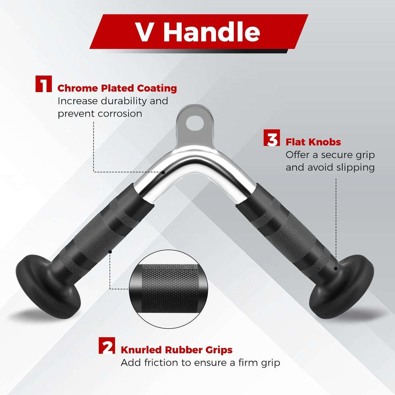 Cable Machine Attachment Set LAT Pulldown Attachments
