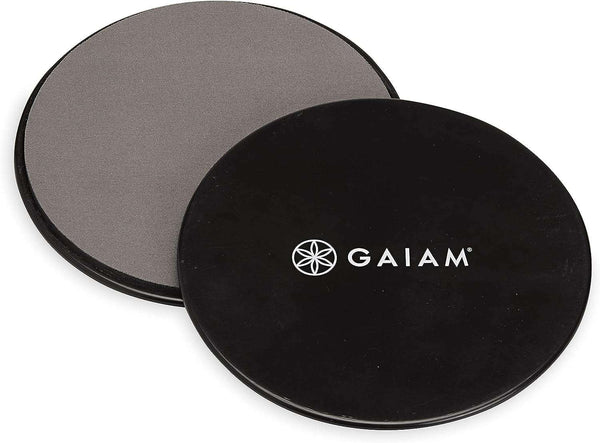 Core Sliding Discs - Dual Sided Workout Sliders for Carpet & Hardwood Floor - Home Ab Pads Exercise Equipment Fitness Sliders for Women and Men, Grey/Black
