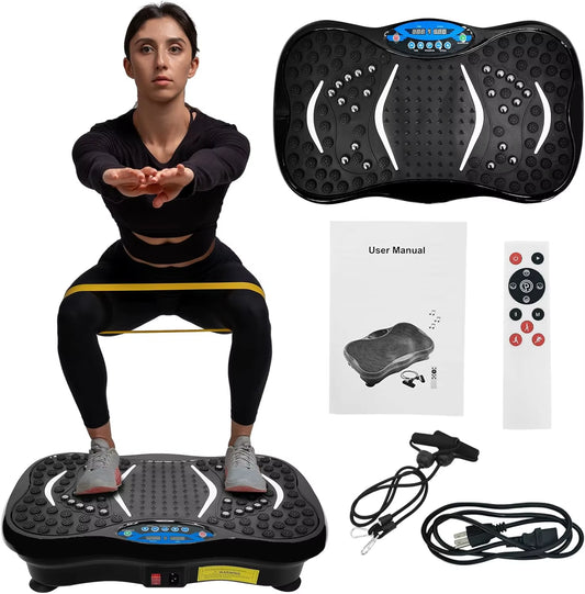 Vibration Plate Exercise Machine with Remote Control, Whole Body Workout Vibration Platform , Lymphatic Drainage Machine for Wei