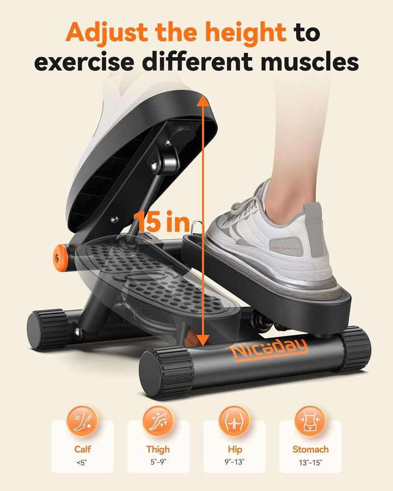 Steppers for Exercise, Mini Stair Stepper with Resistance Bands at Home Workout Equipment with 300LBS Loading Capacity, Hydraulic Fitness Stepper with LCD Monitor - Blend Bazaar