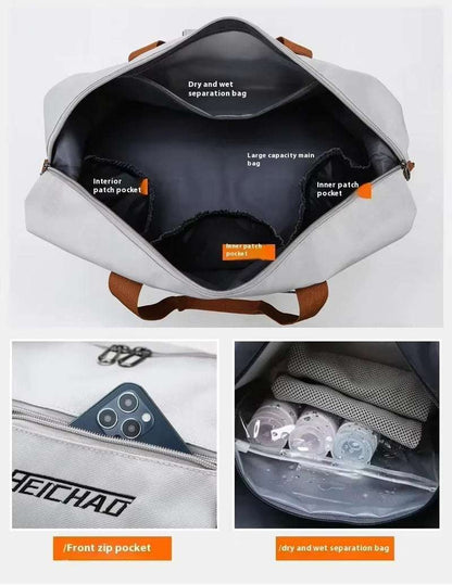 Large Capacity Travel Gym Bag Short-Distance Luggage Portable Fitness Bags Shoulder Crossbody Handbags Men'S Sports Waterproof B