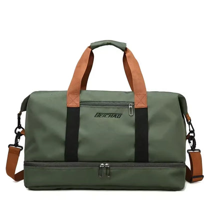 Large Capacity Travel Gym Bag Short-Distance Luggage Portable Fitness Bags Shoulder Crossbody Handbags Men'S Sports Waterproof B