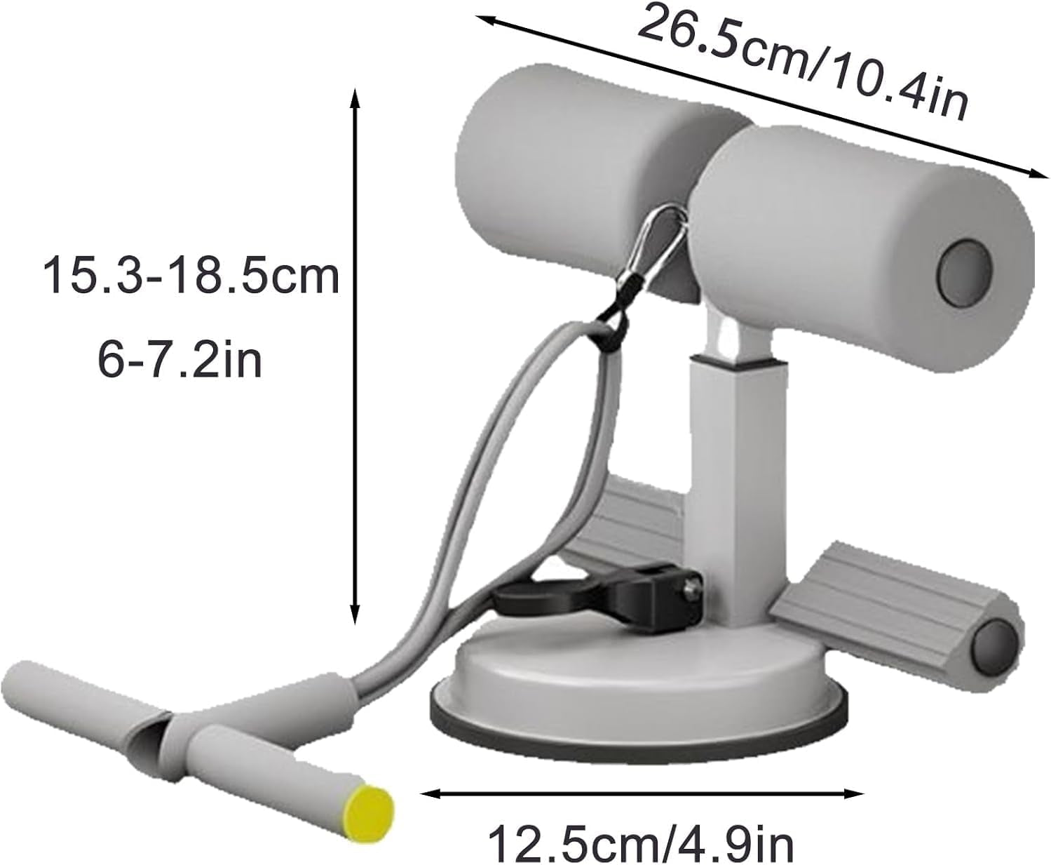 Ab Training Auxiliary Device, Adjustable Sit up Exercise Equipment for Home, Abdominal Muscles Full Body Training for Girl and Men, with Suction Cup and Resistance Band