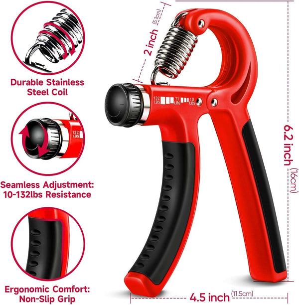 Grip Strengthener Forearm Strengthener Hand Grips Strengthener Kit - 5 Pack Adjustable Resistance - Blend Bazaar