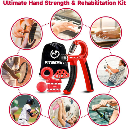 Grip Strengthener Forearm Strengthener Hand Grips Strengthener Kit - 5 Pack Adjustable Resistance