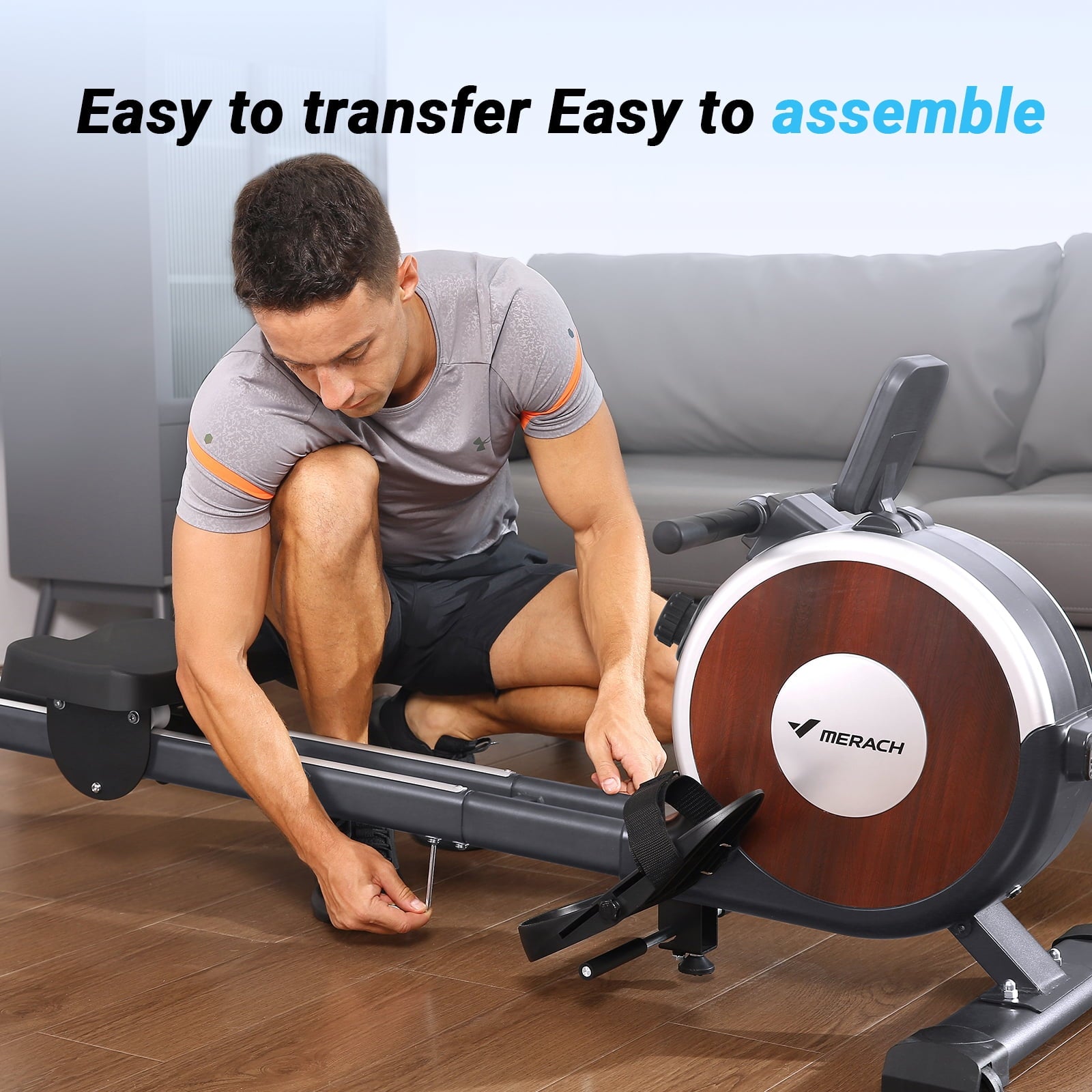 Magnetic Rowing Machine 350Lbs Weight Capacity, 16 Levels of Quiet Resistance, Bluetooth Rowing Machine for Home Workout